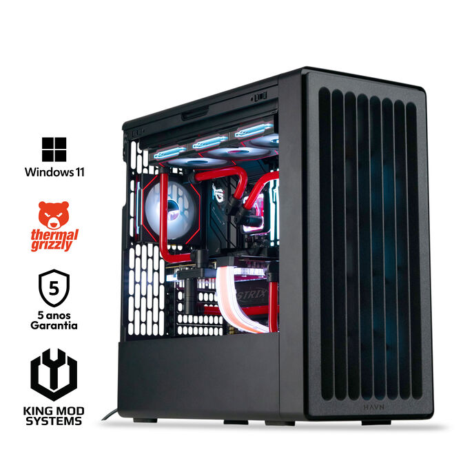 Computador King Mod Liquid-PC Ryzen 7 9850X3D 64GB DDR5 2TB RTX 5090 WiFi W11 Bonus