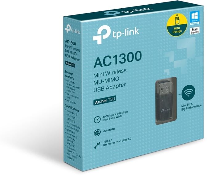 Adaptador USB TP-Link Archer T3U Wi-Fi AC1300 MU-MIMO image number 2