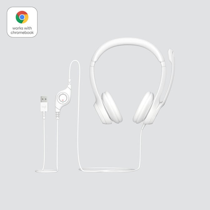Headset Logitech H390 USB Branco image number 4