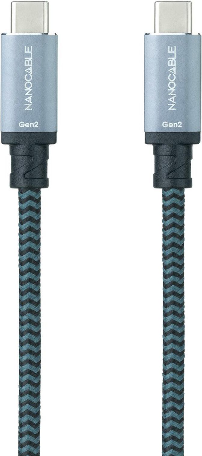 Cabo USB 3.2 Gen2x2 Nanocable 20Gbps 5A/100W 4K/60HZ USB-C M/M 2 M Cinzento/Preto image number 1