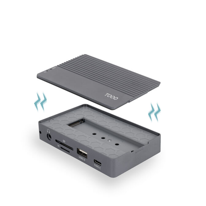 Caixa SSD com HUB Tooq TQE-2242G M.2 NGFF/NVMe USB3.2 Gen 2 image number 2