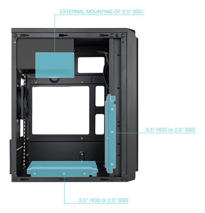 Caixa Micro-ATX Tooq DODEKA ULTRA C/Fonte Alimenta&ccedil;&atilde;o 500W USB-C image number 2