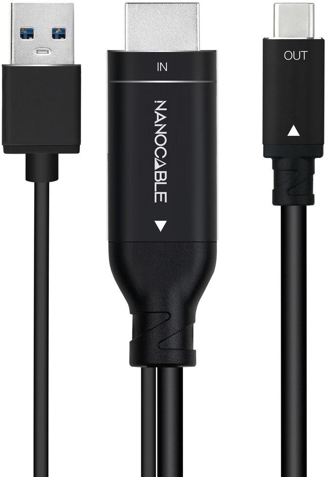 Cabo Conversor Nanocable HDMI 2.0 > USB-C 1.8 M Preto image number 1