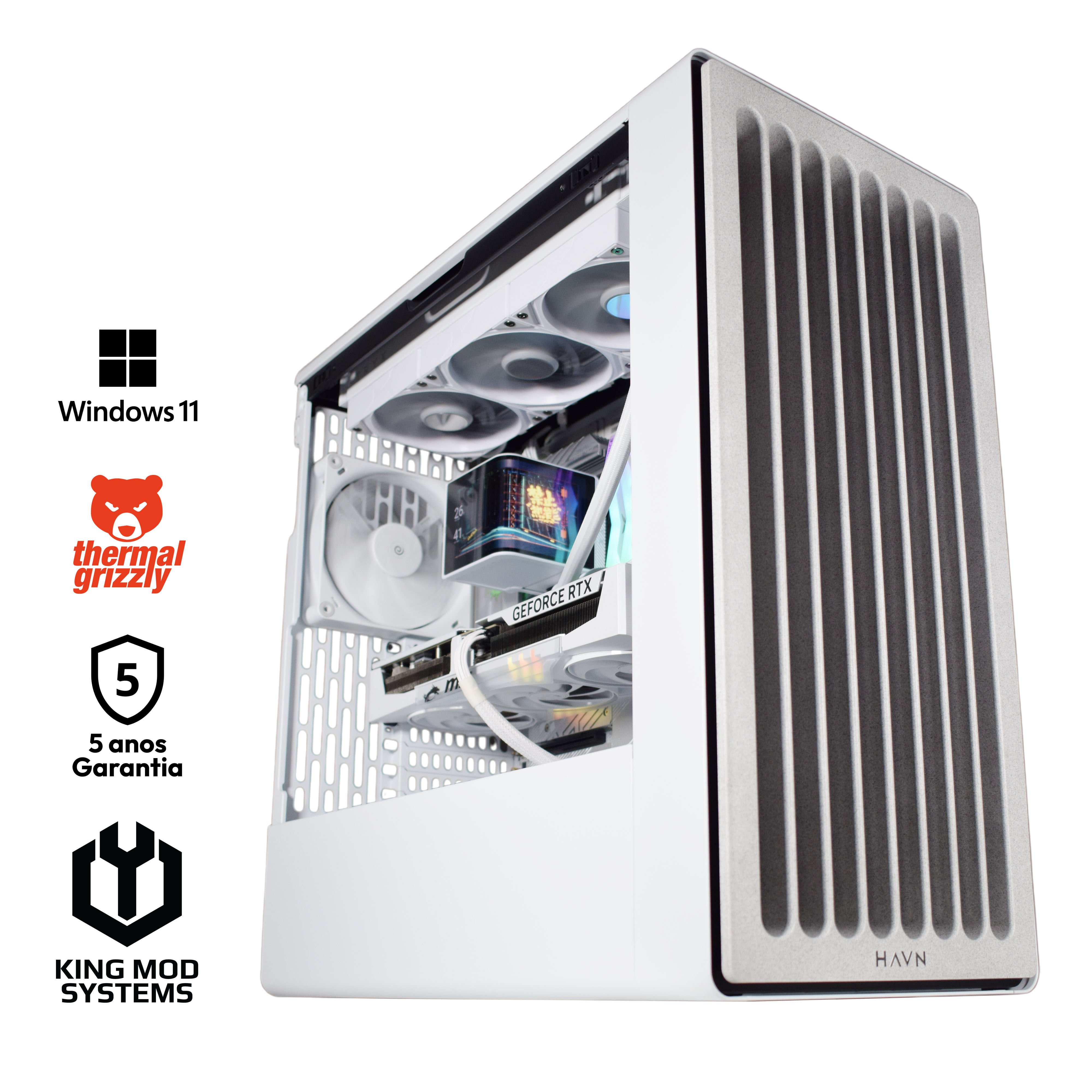 Computador King Mod Gamer-PC HAVN Ryzen 7 9800X3D 32GB DDR5 2TB RTX 5080 WiFi W11