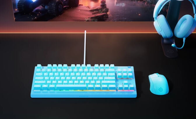 Teclado SteelSeries Apex 3 TKL (US) Aqua image number 1