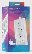 R&eacute;gua Nanocable 3 Tomadas / 2x USB ( USB-C / USB-A ) image number null