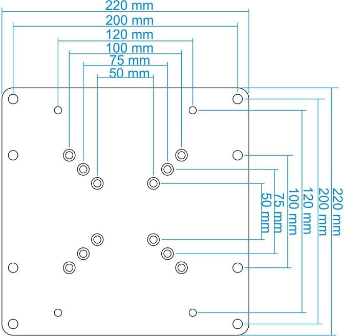 Adaptador Vesa Tooq 200x200 23" a 42" Max. 30Kg Preto image number 6
