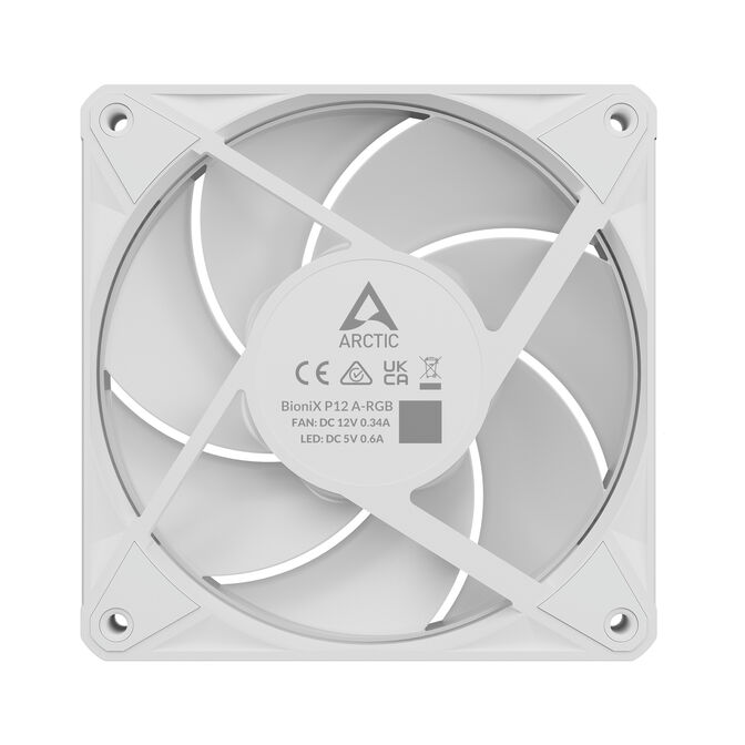 Ventoinha Arctic P12 BioniX PWM ARGB 120mm - Branco image number 6
