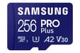 Cart&atilde;o Samsung PRO Plus MicroSDXC UHS-I C10 U3 V30 256GB A2 + Adaptador SD image number null