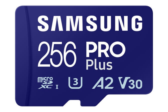Cart&atilde;o Samsung PRO Plus MicroSDXC UHS-I C10 U3 V30 256GB A2 + Adaptador SD image number 0