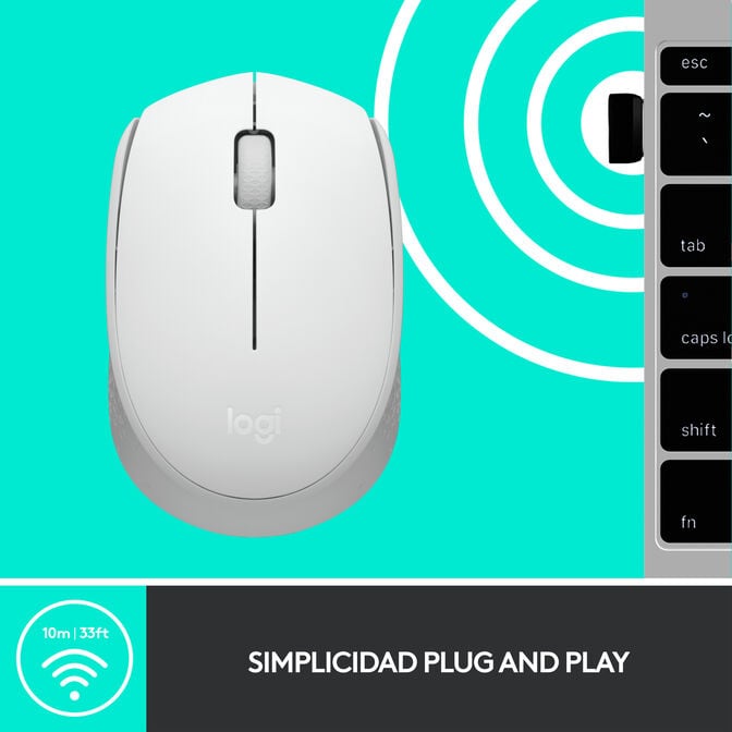 Rato Logitech M171 1000DPI Wireless Branco image number 8