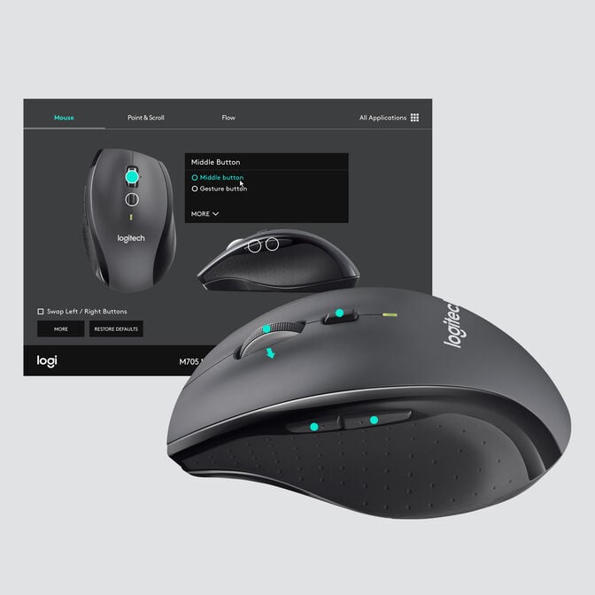 Rato Logitech M705 Marathon Wireless Preto image number 3