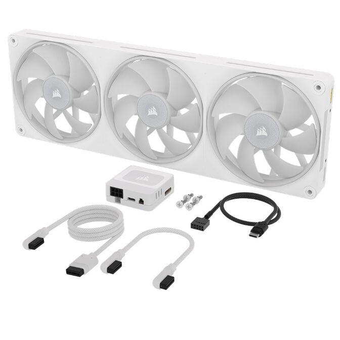 Ventoinha Corsair iCUE Link LX360 RGB PWM Branca 120mm (Pack 3) image number 4
