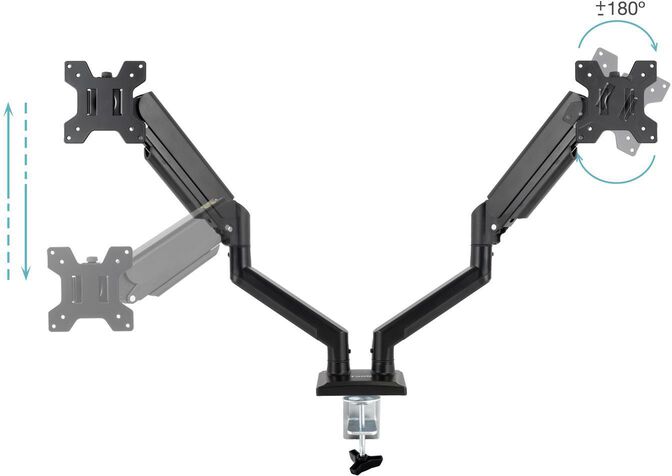 Suporte de Mesa Tooq Duplo Tilt e Girat&oacute;rio 13" a 34" Max. 10kg/Monitor Preto image number 2