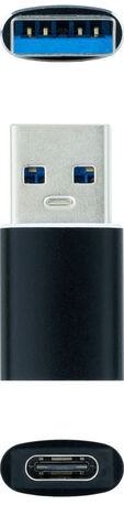 Adaptador USB-A 3.1 Nanocable USB-A/M > USB-C/F Preto image number null