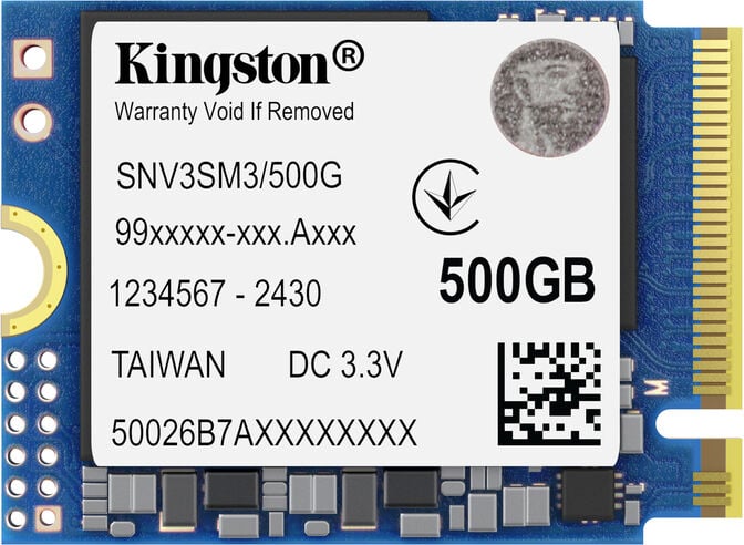 SSD Kingston NV3 500GB Gen4 M.2 NVMe 2230 (5000/3000MB/s) image number 0