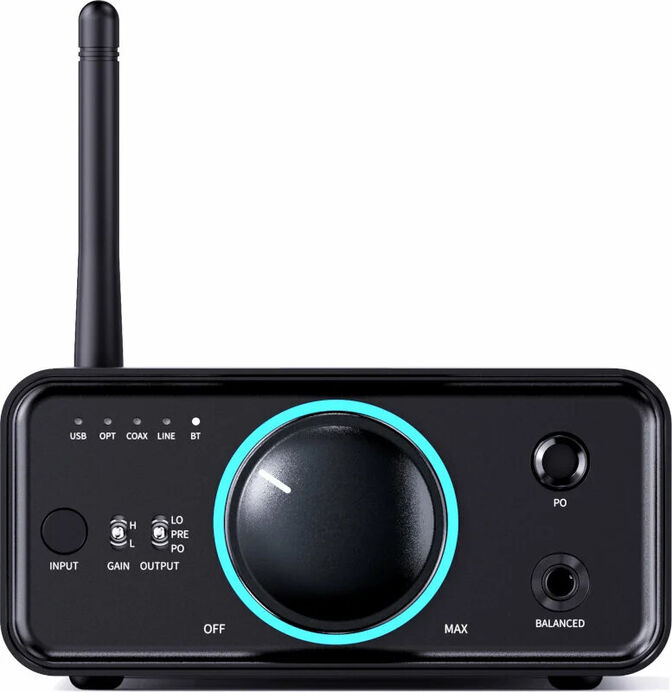 DAC Amplificador de Mesa FiiO K7 Balanceado THX AAA Preto image number 1