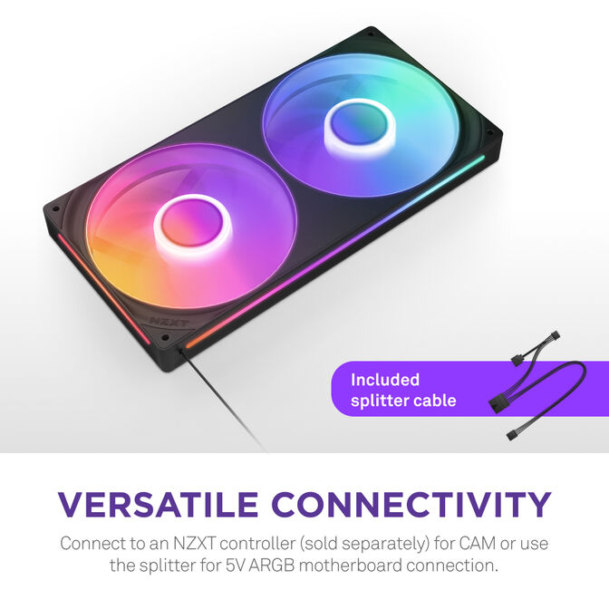 Ventoinha NZXT F280 RGB Core Single-Frame Pretas - Dupla Vento&iacute;nha 140mm (280mm) image number 14