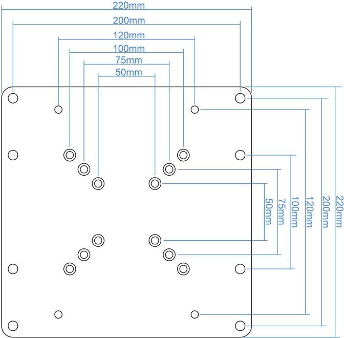 Adaptador Vesa Tooq 200x200 23" a 42" Max. 30Kg Preto image number 3