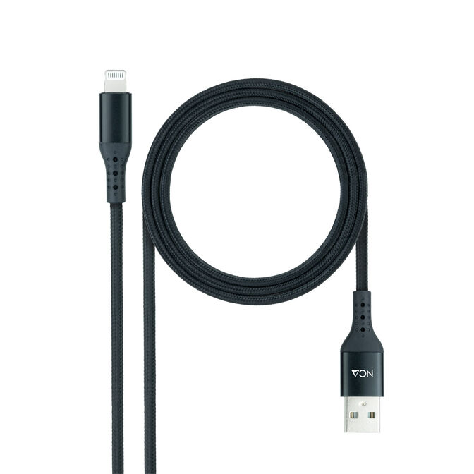 Cabo Lightning Nanocable Lightning/M > USB A/M Coiled 1M Preto image number 0