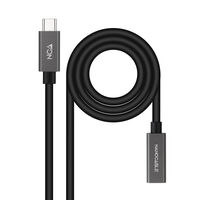 Cabo USB 3.2 Gen2x2 Nanocable 4K/60Hz USB-C M/F 0.5 M