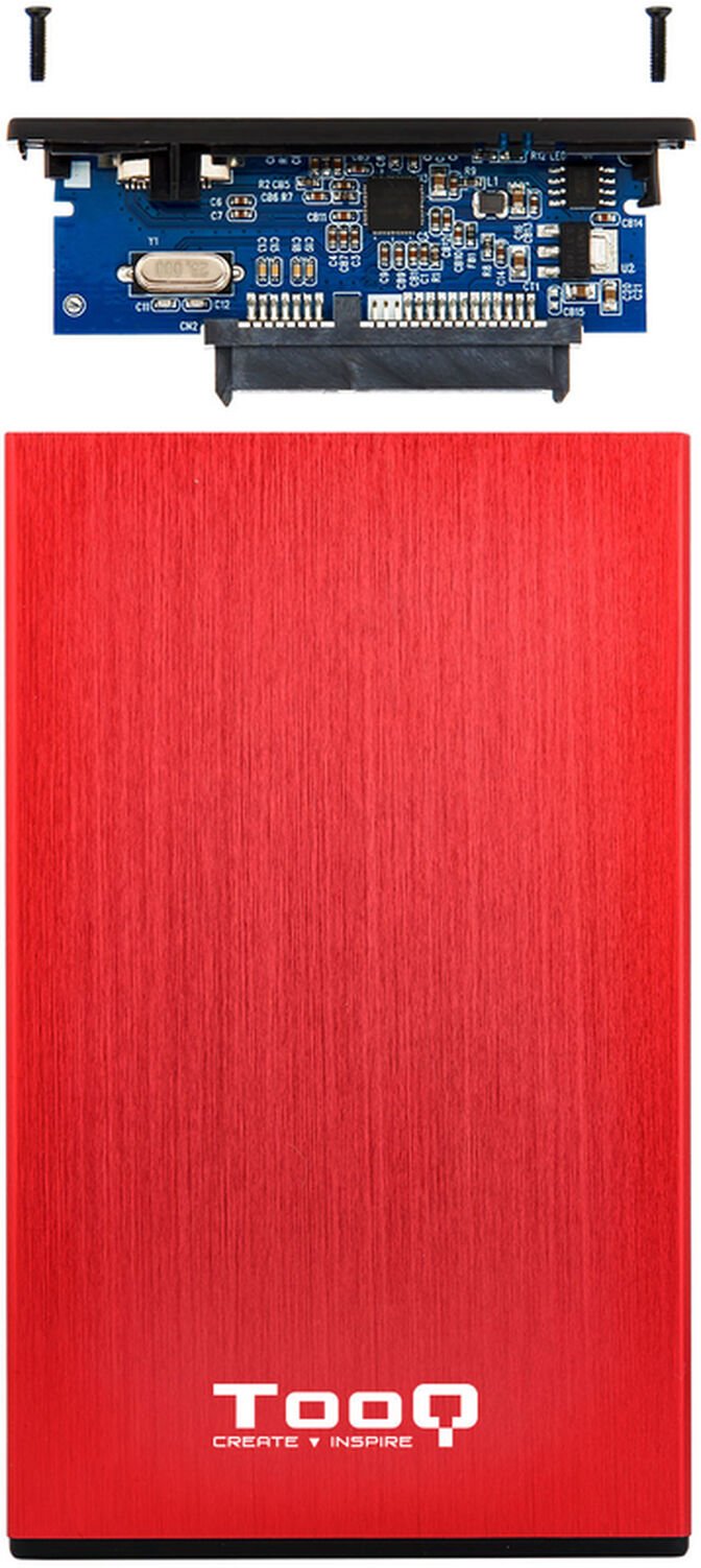 Caixa HDD Tooq 2.5" SATA (9,5mm) USB 3.0/3.1 Gen 1 Vermelho Metalizado image number 4