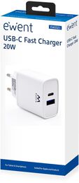 Carregador Ewent USB-C / QC3.0 Fast Charger 20W Branco image number null