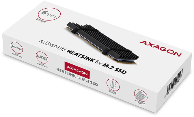 Dissipador Passivo AXAGON CLR-M2L6 - M.2 SSD, 80mm SSD, ALU, silicone thermal pads, height 6mm image number 6