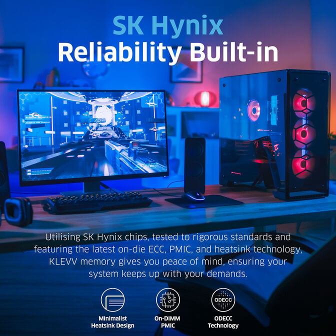 KLEVV Kit 32GB (2 x 16GB) DDR5 FIT V 6000MHz CL30 Ceramic White (Intel XMP/AMD Expo) image number 5