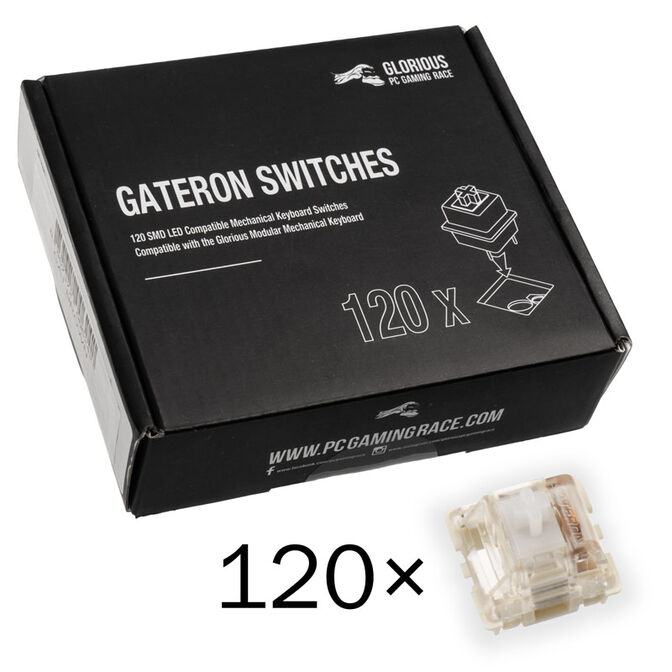 Pack 120 Switches Gateron MX Clear para Glorious GMMK image number 0