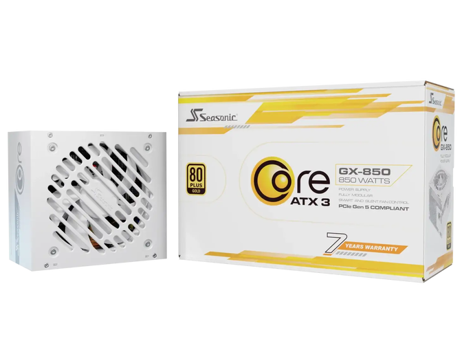 Fonte Modular Seasonic Core GX-850W V2 80+ Gold ATX 3.1 Branca image number 0