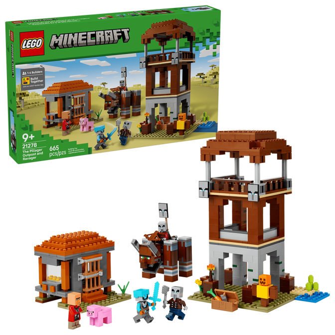 LEGO Minecraft: O Posto Avan&ccedil;ado do Saqueador e Devastador, 665 Pe&ccedil;as (21278) image number 0