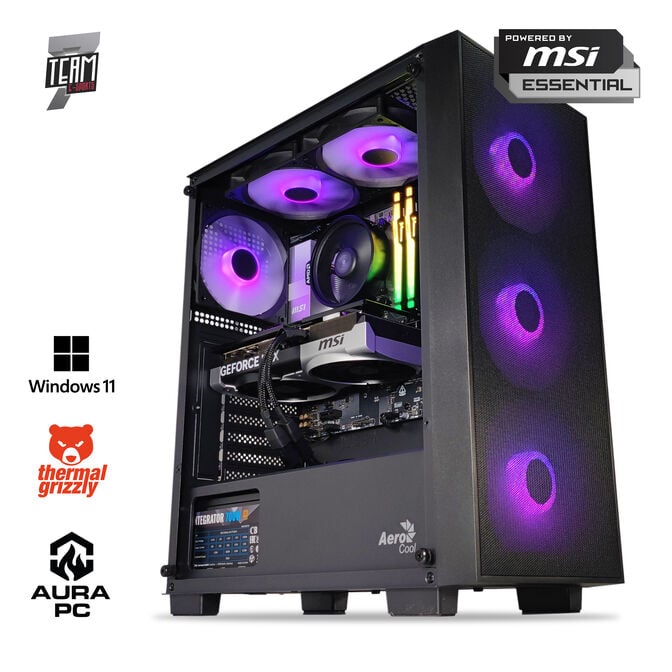Computador AURA Gamer-PC TEAM 7 EDITION Ryzen 5 7500F 32GB DDR5 1TB RTX 5070 WiFi W11 Bonus