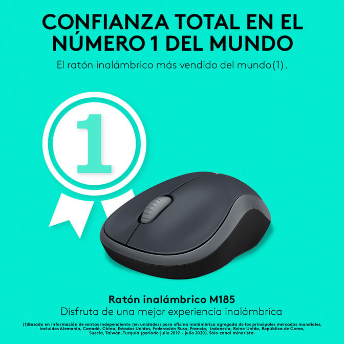 Rato Logitech M185 Wireless Cinzento image number 2