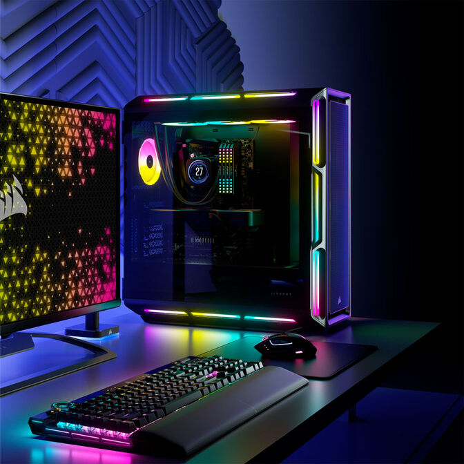 Caixa ATX Corsair 5000T iCUE RGB Preto Vidro Temperado image number 9