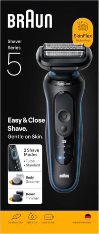 M&aacute;quina de Barbear Braun Series 5 52-B1650s Preto/Azul