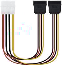 Cabo de Alimenta&ccedil;&atilde;o SATA Nanocable 5.25" (Molex 4Pinos) M 2x SATA F 30 CM