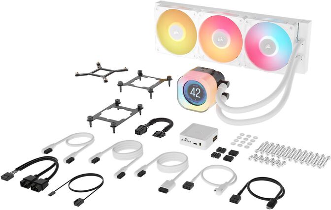 Water Cooler CPU Corsair iCUE LINK TITAN 360 RX RGB LCD 360mm Branco image number 3