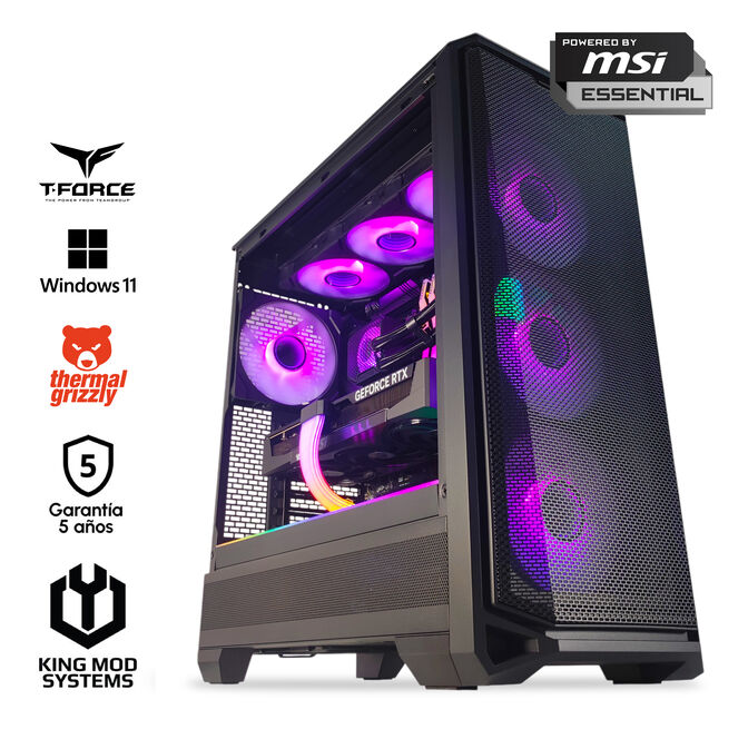 Computador King Mod Gamer-PC Ryzen 7 9700X 32GB DDR5 1TB RTX 5070 WiFi W11 Bonus