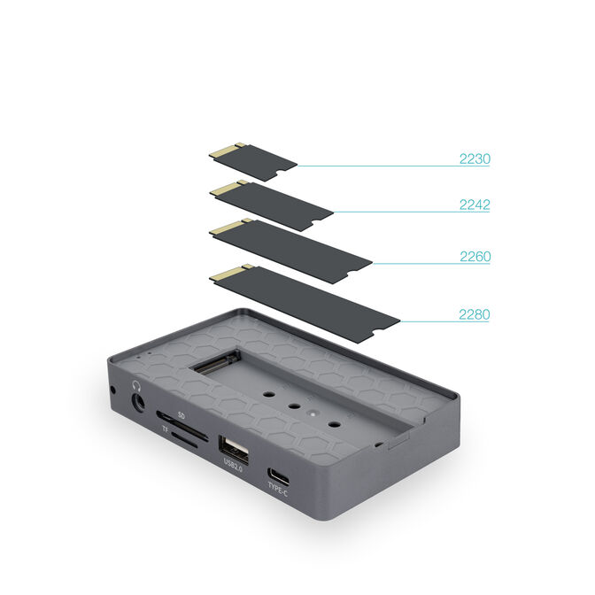 Caixa SSD com HUB Tooq TQE-2242G M.2 NGFF/NVMe USB3.2 Gen 2 image number 3