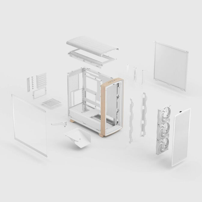 Caixa E-ATX Fractal Design Summit Chalk White TG Clear Tint image number 4