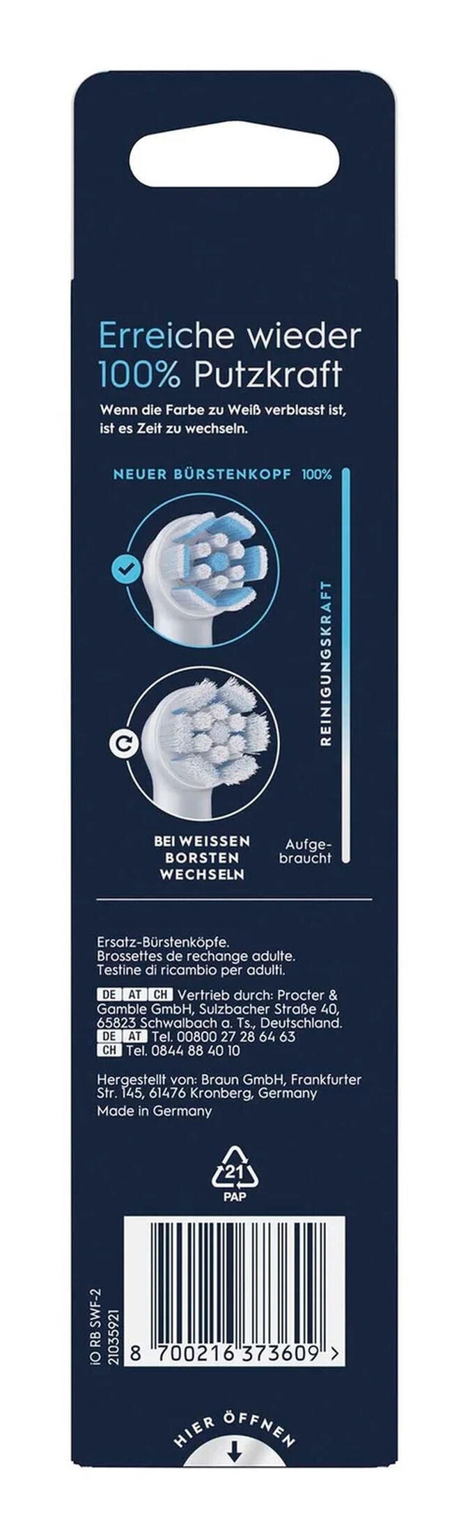 Cabe&ccedil;a de Substitui&ccedil;&atilde;o Oral-B iO Sanfte Reinigung Pack 2 Unidades image number 2