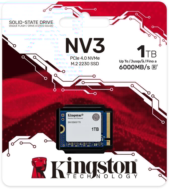 SSD Kingston NV3 1TB Gen4 M.2 NVMe 2230 (6000/4000MB/s) image number 2