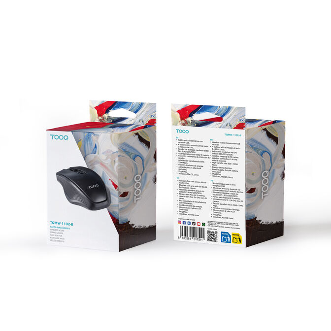 Rato Tooq TQMW-1102-B Bluetooth 1600DPI Preto image number 5