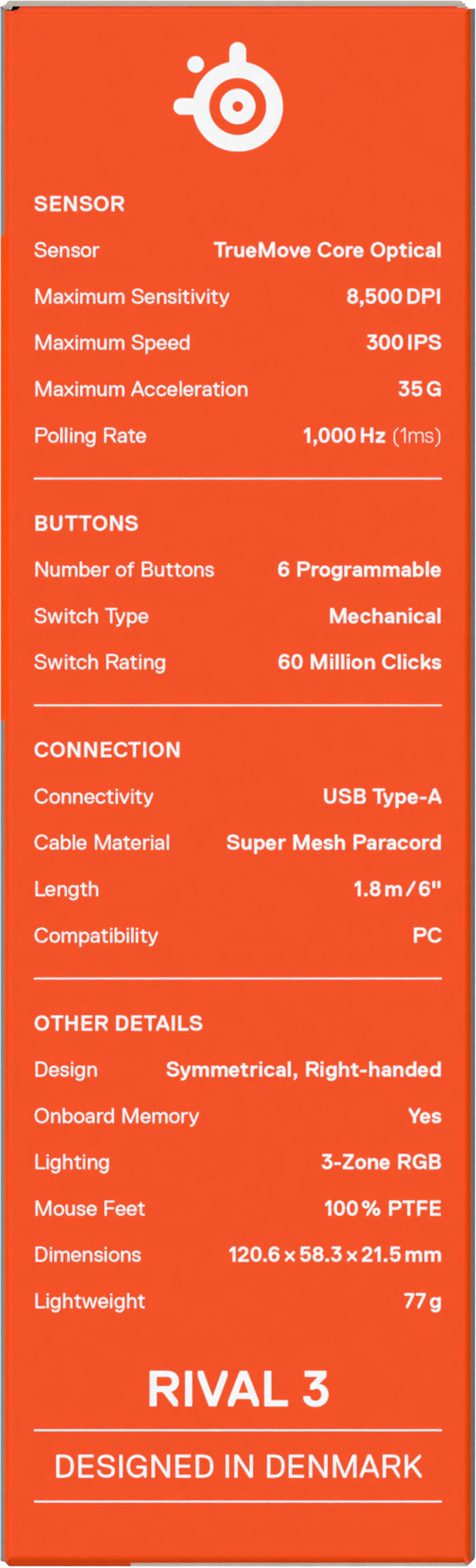 Rato Steelseries Rival 3 Gen2 Preto image number 10