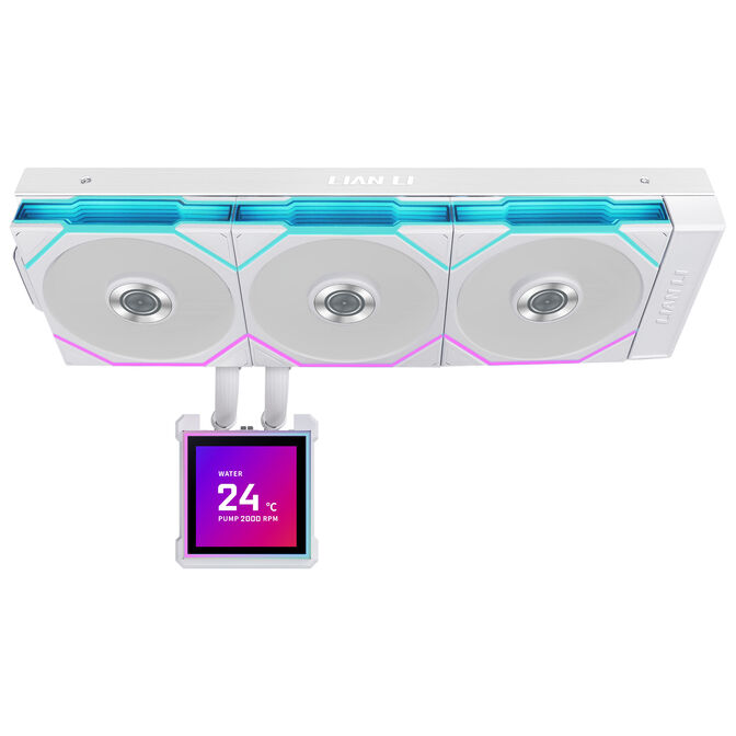 Water Cooler CPU AIO Lian Li HydroShift II LCD-S 360TL FLEX Wireless Branco - 360mm image number 2