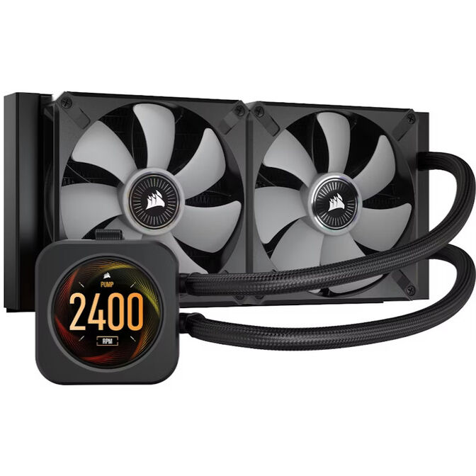 ** B Grade ** Water Cooler CPU Corsair iCUE H100i Elite LCD Display 240mm image number 2