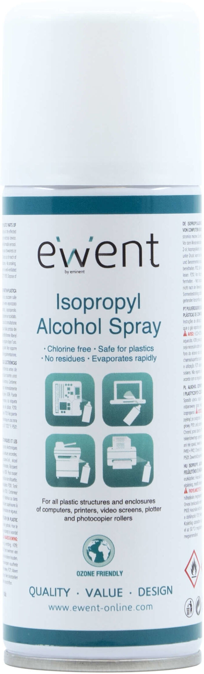 Spray Ewent Alcool Isoprop&iacute;lico 70% 200ml image number 1