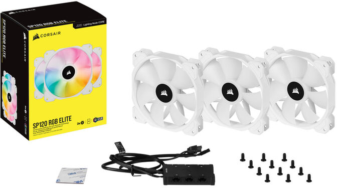 Ventoinha Corsair iCUE SP120 RGB ELITE PWM Branca 120MM (Pack 3) c/ Lighting Node CORE image number 4