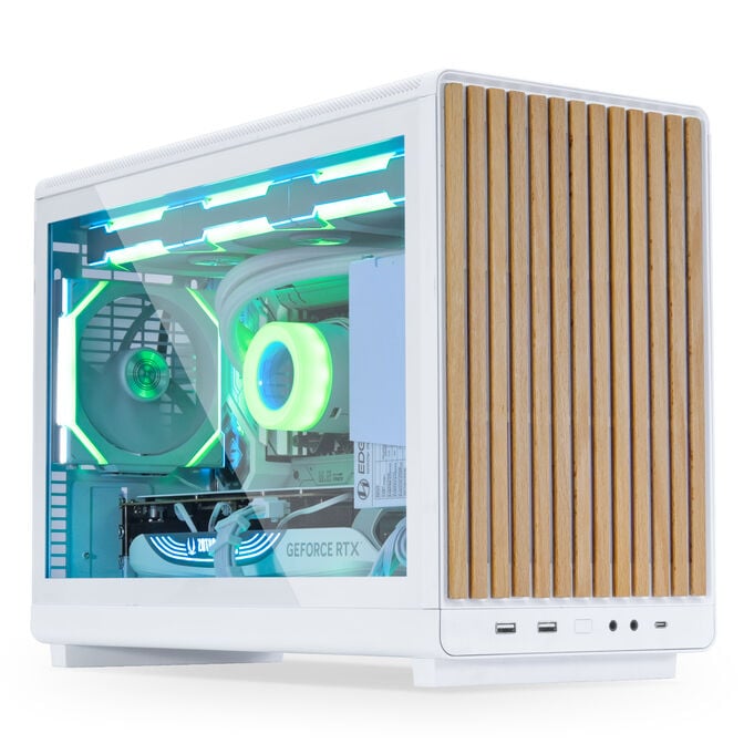 Caixa Micro-ATX Lian Li x Dan Cases A3 Branca Madeira Vidro Temperado image number 0